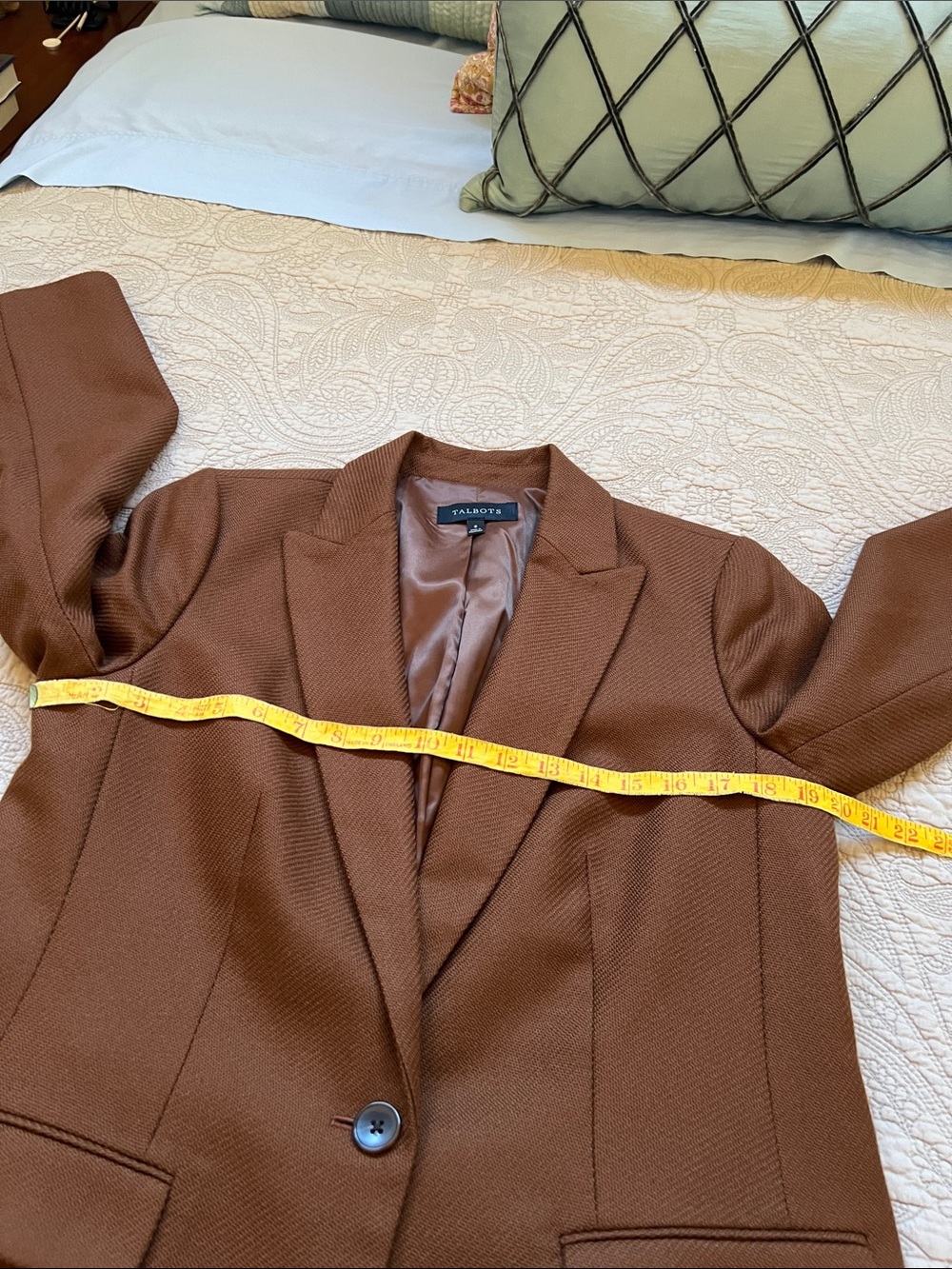 Talbots Brown Single-Button Blazer - Picture 4 of 9